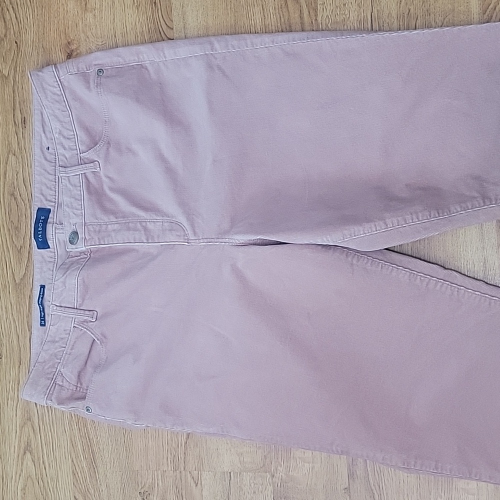 Talbots Pink Dusty Rose Corduroy High Waist Jegging Ankle Pants Size 14 - Picture 2 of 9